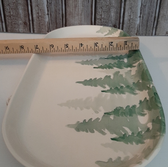 *Farval Ceramics Pine Tree Holiday Lodge Christmas Platter - Picture 4 of 14